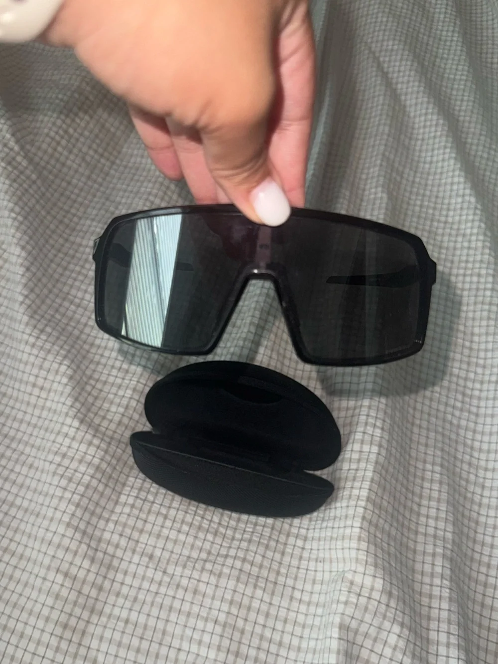Oakley Black Shield Sunglasses with Black Case